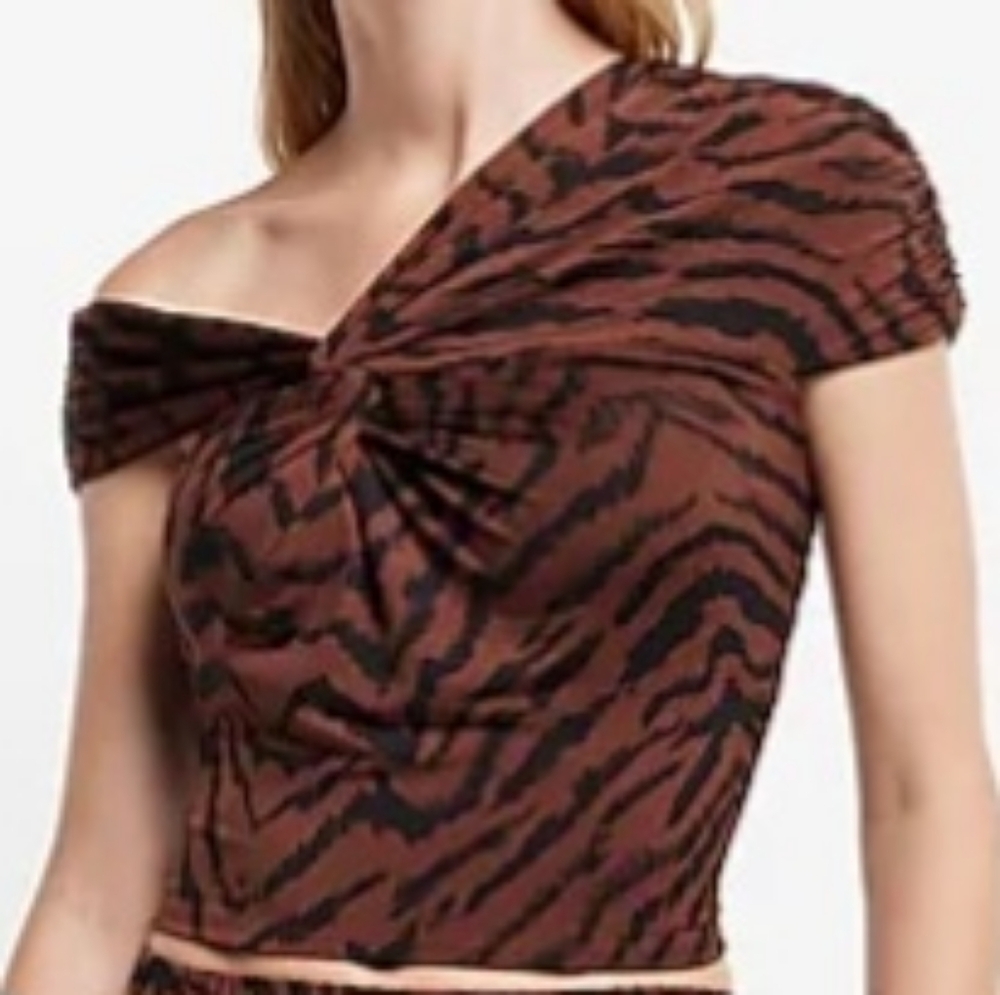 NEW Express Body Contour Animal Print Crop Top Sz S